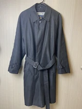 Hart Schaffner Marx Smart Coat wool  Black men's  trench coat long size 40S