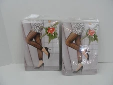 2 Pairs Footless Tights W/ Lace Trim By Queentex - One Size (See S on Photo)-NEW