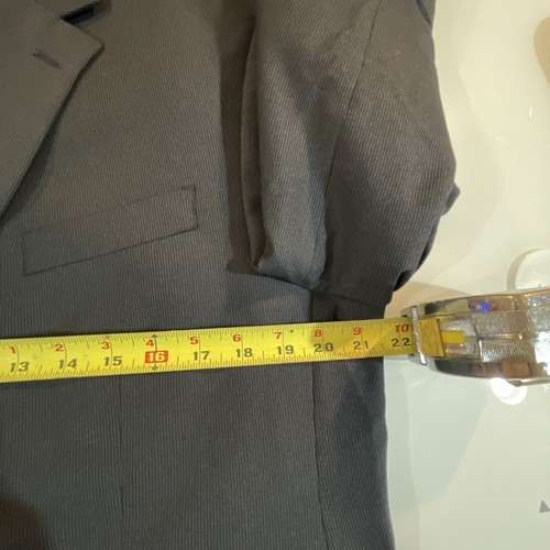 IZOD 2-Piece Suit Blazer And Pants Men 42S Navy Blue Pinstripe Poly Blend 36X28 - Picture 7 of 12