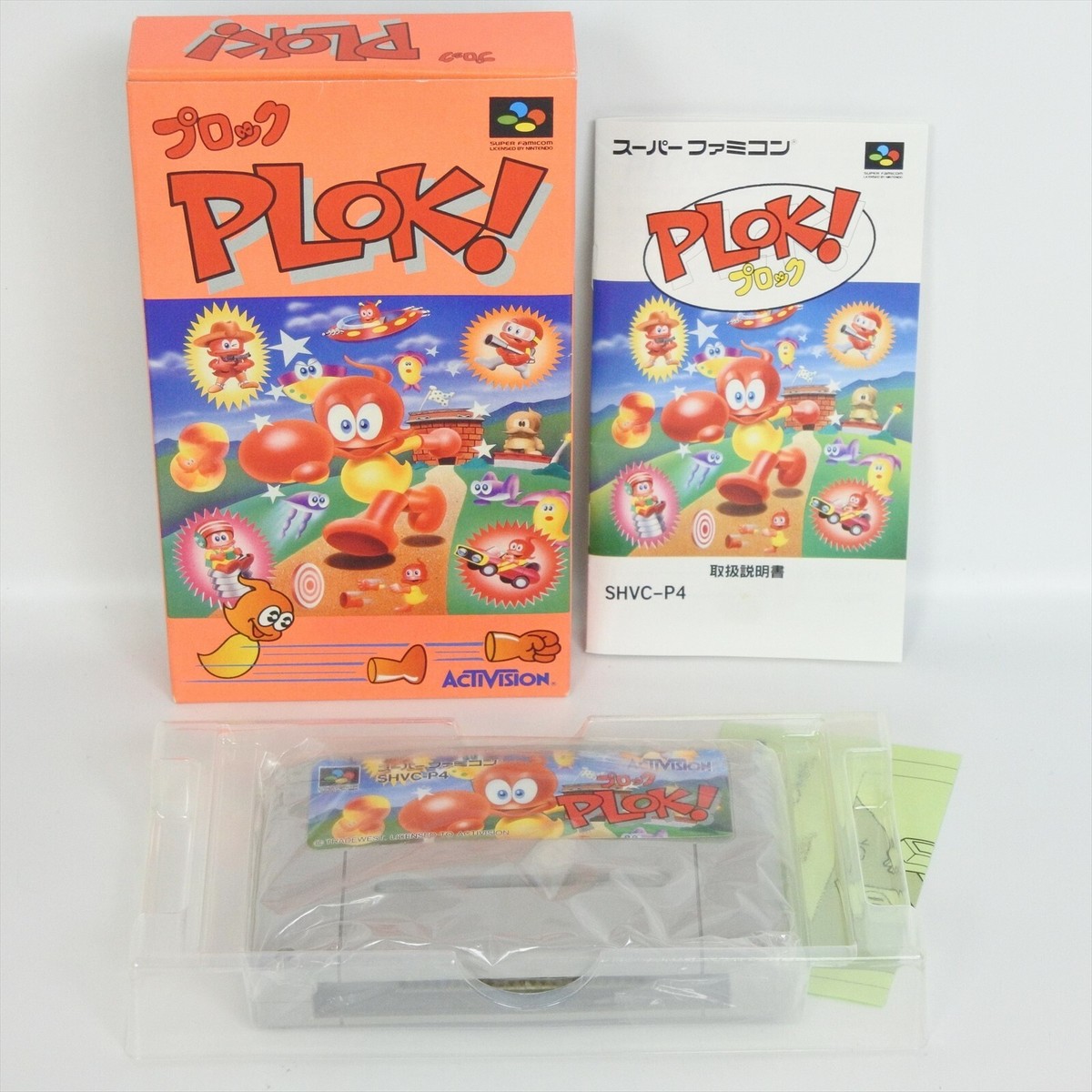 プロック　スーパーファミコン　ソフト　カセット　PLOK 美品】PLOK プロック スーパーファミコンソフト 箱説付き｜Yahoo