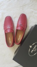 Prada Red Leather Loafers Sz 10.5 