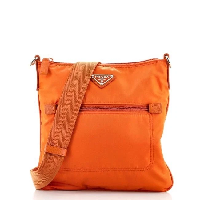 Prada orange top crossbody bag