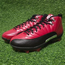 Nike Air Jordan 12 Savage 3 Football Cleats Oklahoma Crimson Red FJ6224-601 12.5