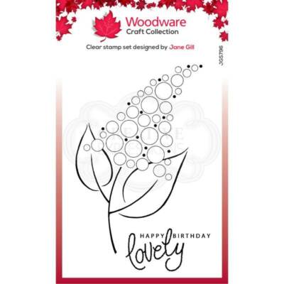 Woodware Bubble Bloom Fizzie Flower 2 Stück Clear Stamp Set Geburtstag Karten basteln