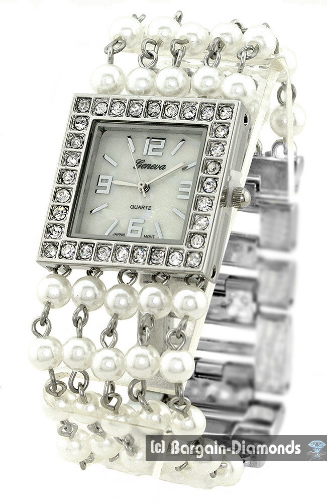 Ladies Silver tone CZ faux Tortoise Clubbing Business Watch  display picture 1