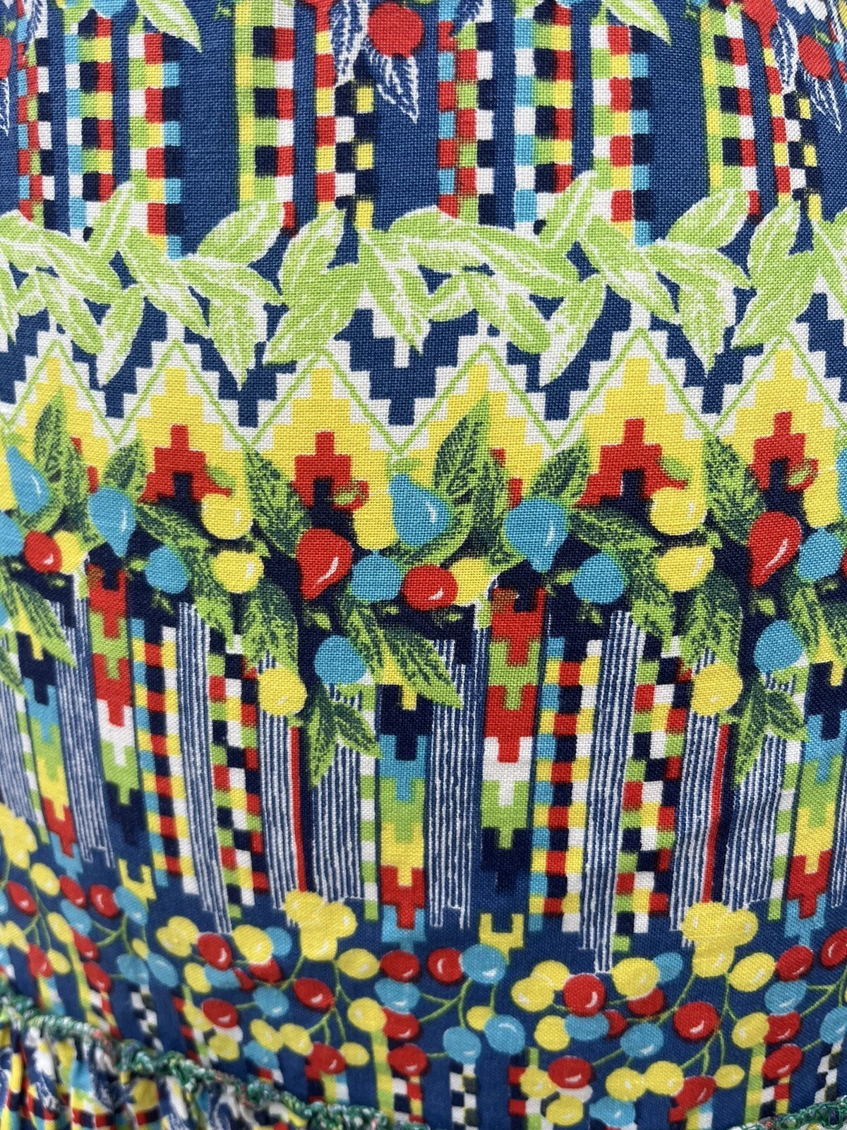 VINTAGE 100% COTTON SKIRT COLOURFUL HIGHWAISTED GATHERED TIERED SIZE 6 FLARED