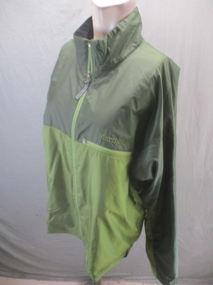 MARMOT Talla XL Para Hombres Verde Cremallera Completa Soporte Cuello Bolsillo Cortavientos Atlético 465 Foto 3 de 4