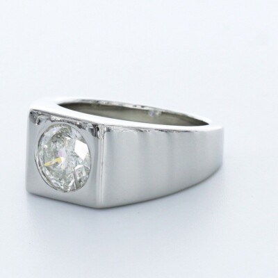 Lovely 1.50CT Round Lab Grown Diamond Men's Engagement Ring 14K White Gold EF/VS