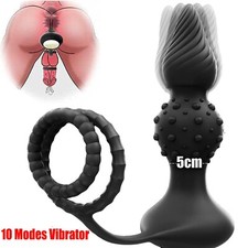 Vibrador anal pene anillo tapón trasero masajeador de próstata masculino juguetes sexuales para hombres