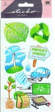 Sticko Being Green Recyle Earth Day Stickers Crafts Planner Scrapbook Supply 
