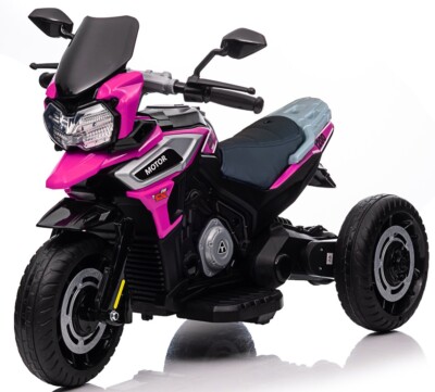 Motorrad SR 1000 12V, Ledersitz, Kinderauto Kinderfahrzeug Elektromotorrad Rose