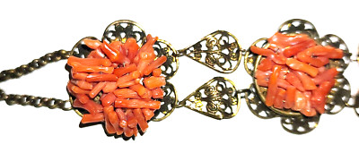 MIRIAM HASKELL? SPEZZATI CORAL BRACELET UNSIGNED