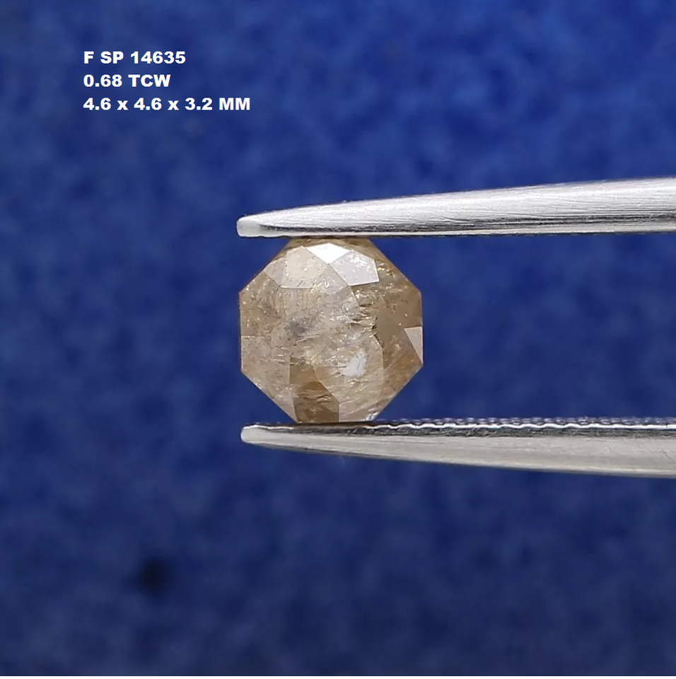 Diamond Octagon Shape 0.68tcw Grayish yellow Color Brilliantcut Natural ...