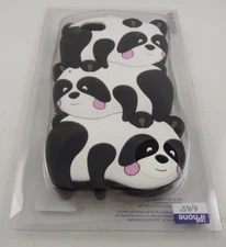 Panda print fits iPhone 6 cell phone case black and white rubber oversize