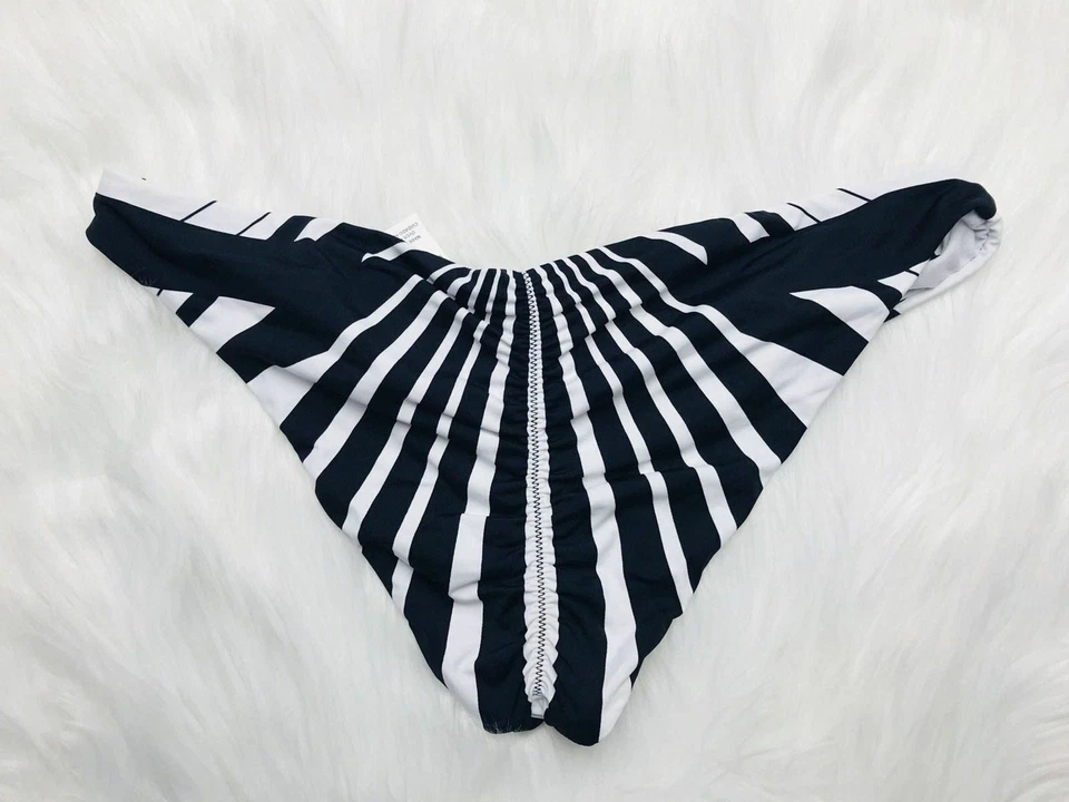 Parte inferior de bikini Bar III Prism para mujer negra blanca media acanalada espalda tiro bajo Foto 4 de 4