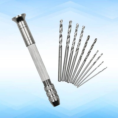 Precision Pin Vise Hand Drill with Drill Bits Set of 11 Pieces Rotary Tools for