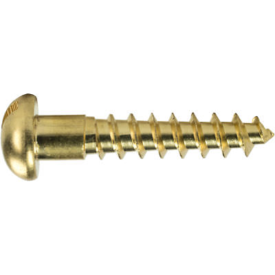 Fastenere #6 X 1-1/4" Solid Brass Slotted Round Head Wood Screws (100-Pack)