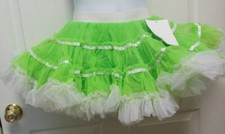 SuperRuffled Organdy Pettiskirt petticoat Dance CanCan ch/ladies Flo Lime clog