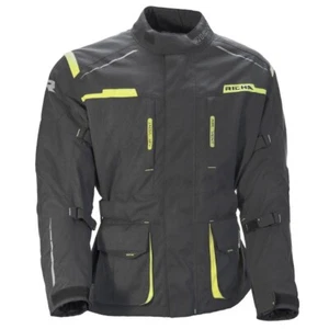 Richa Waterproof Motorcycle Jacket Axel Grey / Flo Yellow Textile Motorbike