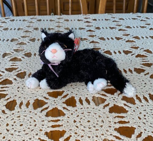 Retired 2002 TY Beanie Baby Black and White Cat Booties with Tags - Picture 1 of 6