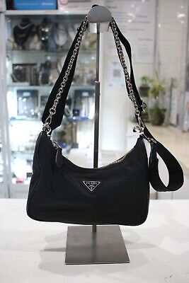 Prada Re-Edition 2005 Nylon Bag Black with Chain | eBay Prada Re-Edition 2005 Nylon Bag Black with Chain | eBay