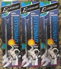 Eversharp Astro-Pressurized Astronaut Style Refills SPR1F Blue Fine Lot of 3