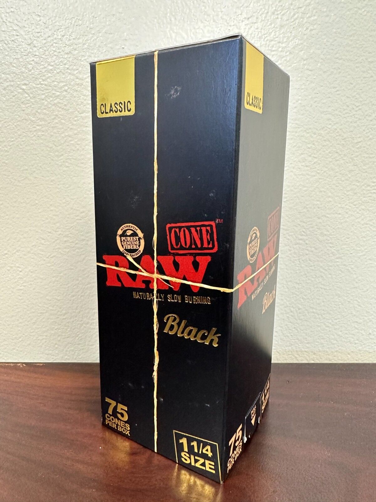 RAW BLACK 1 1/4 SIZE PRE-ROLLED CONES 75 COUNT- MINI TOWER BOX CIGARETTE PAPER. Available Now for 20.95