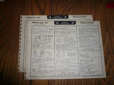 1955 Pontiac A E A Tune-Up System  PO 49 50 2 Charts