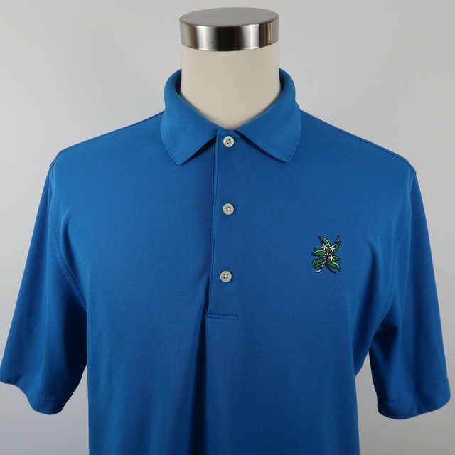 Greg Norman Mens Polyester Play Dry SS Solid Blue Golf Polo Shirt L Unknown Logo eBay