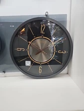 QXA759KLH  NEW SEIKO  20 "ROUND BLACK IRON  FRAME WALL CLOCK  QXA759KLH