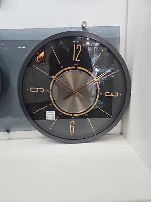 Seiko QXA759KLH  Large Wall Clock  20'' ROUND BLACK IRON  FRAME QXA759 - NEW
