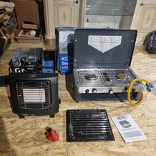Gelert Double Burner Grill with Lid and Piezo,  heater & 2nd stove