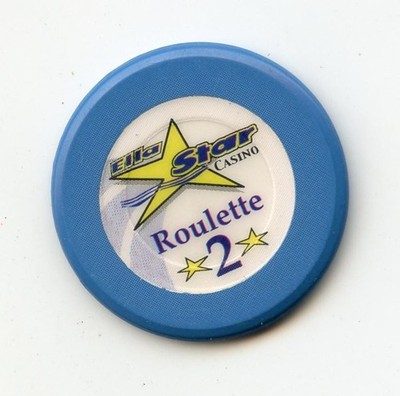 1.00 Chip from the Ella Star Casino Miami Beach Florida Roulette 2 Blue