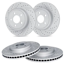 For Kia Niro 18-19 R1 Concepts Drilled & Slotted Front & Rear Brake Rotor Set