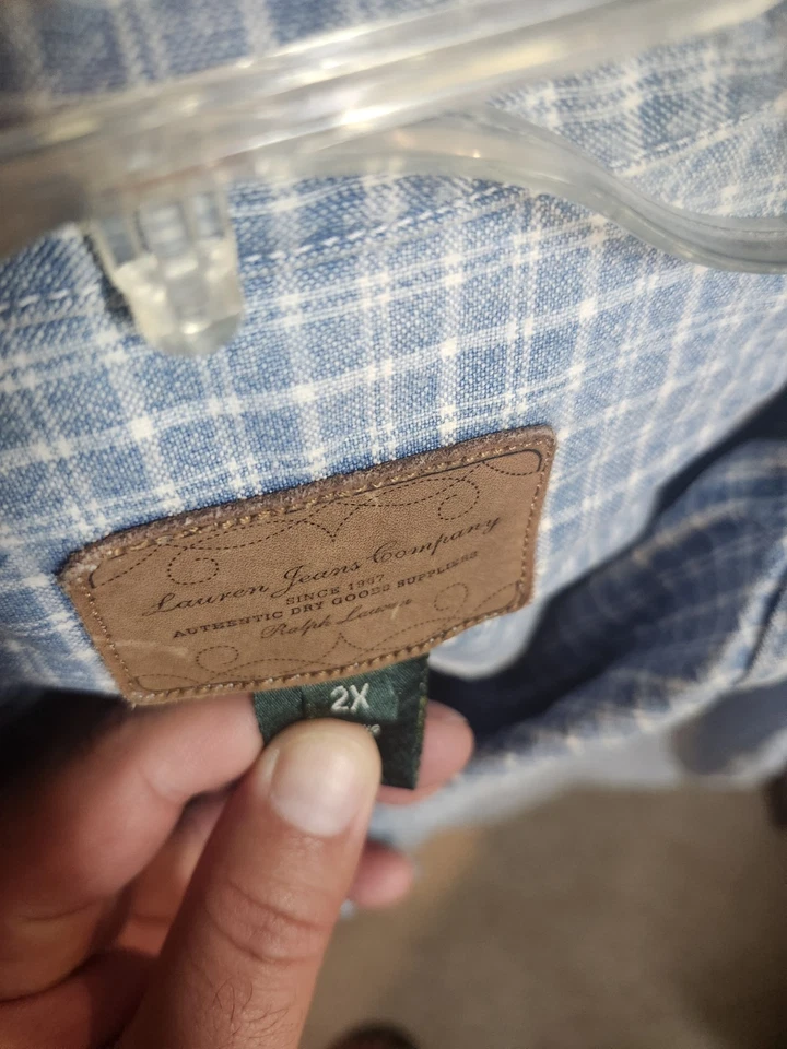 VINTAGE RALPH LAUREN “AUTHENTIC DRY GOODS SUPPLIERS” jean jacket. Sz 2x - Image 3 of 4