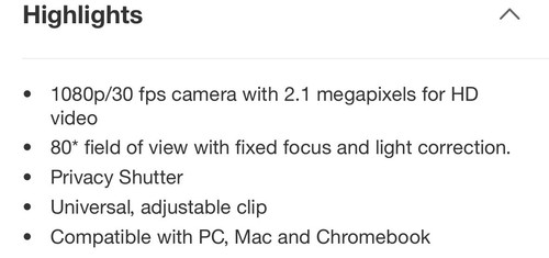 JLab Go Pop USB HD Webcam, schwarz, 1080p/30 FPS, 2,1 Megapixel - Privacy Shutter - Bild 16 von 16