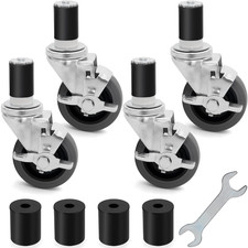 4 Inch Prep Table Casters Set of 4 Heavy Duty for Commercial Kitchen Prep Tables