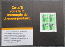 SUISSE timbre encart 1er jour CHEQUES POSTAUX en 1976 bon état lot LP110 11