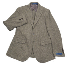 Polo Ralph Lauren Soft Herringbone Sport Coat Mens 40R Black Beige Wool Blazer