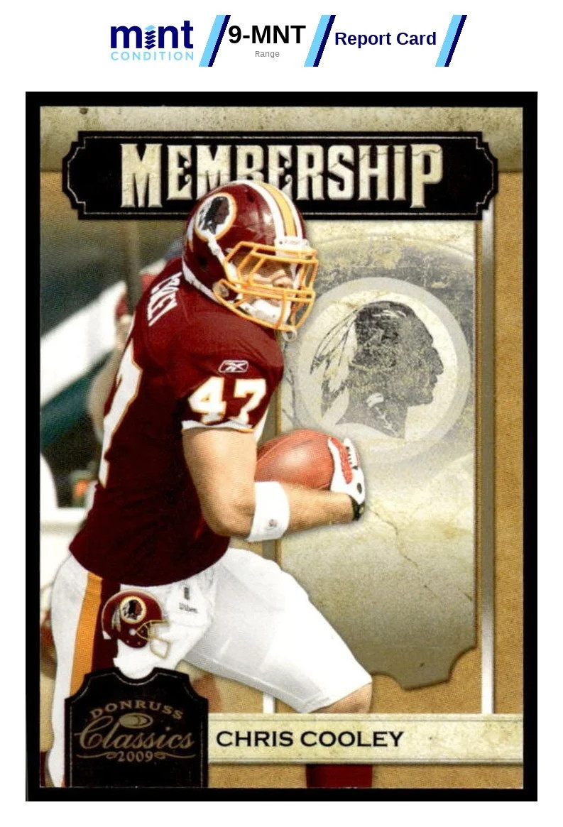 2009 DONRUSS CLASSICS CHRIS COOLEY 2 MT MEMBERSHIP GOLD 15/100 REDSKINS MCG 10