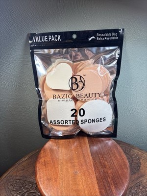 Bazic Beauty 20 Assorted Makeup Sponges   Latex Free, Resealable Bag, Value Pack