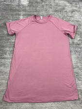 Just Be Sweater Dress Womens 1X Pink Short Sleeve Knee Length Polyester