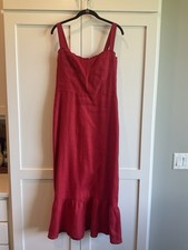 Reformation Red  Linen Dress Size 12 l Classic & Flattering Fit | Organic Cotton