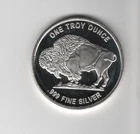 .999 FINE SILVER 1 TROY OZ SILVER ROUND UNITED STATES AMERICA BUFFALO