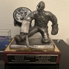 Patrick Roy Pewter Statue & Stanley Cup Champions Patrick Roy Autographed Puck