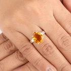 Citrine Gemstone 925 Stamped Silver Jewelry Handmade Pear Ring For Wedding Gift