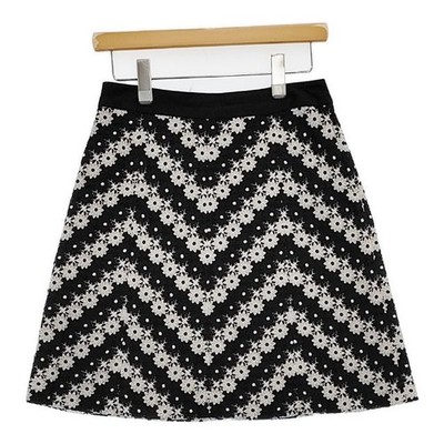 TOCCA flower lace skirt Black White 5-1109M 