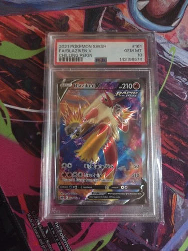 2021 Pokemon Sword & Shield Chilling Reign Blaziken V Full Art 161/198 - PSA 10