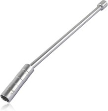 16mm Magnetic Swivel Spark Plug Socket - 3/8" Drive x 12" Extended Thin Wall Spa