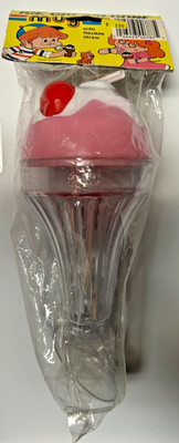 Ice Cream Cone Mug Pink with Flexible Straw in package Dime Store Vintage